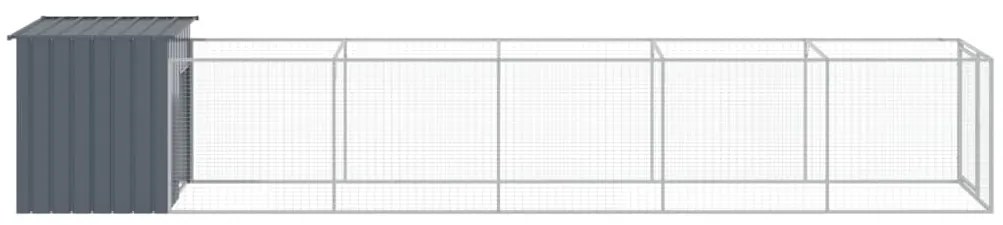 Casota p/ cães c/ parque 110x609x110 cm aço galvaniz. antracite