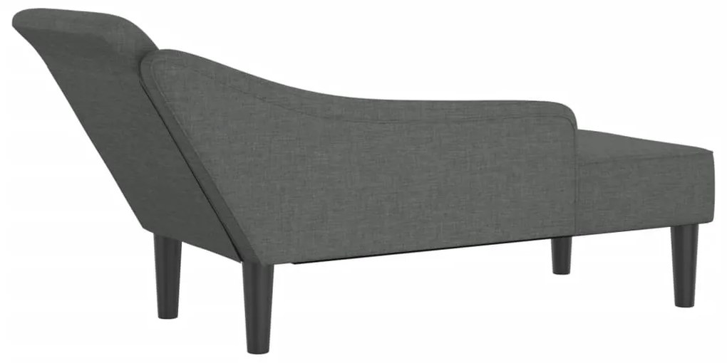 Chaise lounge com almofadões tecido cinzento-escuro