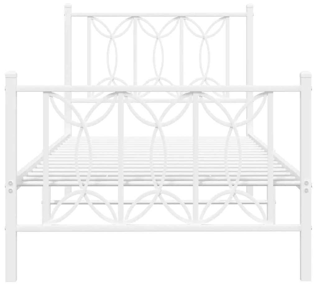 Estrutura de cama com cabeceira e pés 80x200 cm metal branco