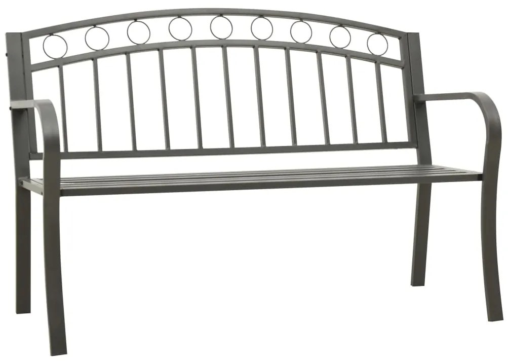 Banco de jardim 120 cm aço cinzento