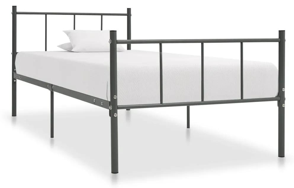 284643 vidaXL Estrutura de cama 90x200 cm metal cinzento