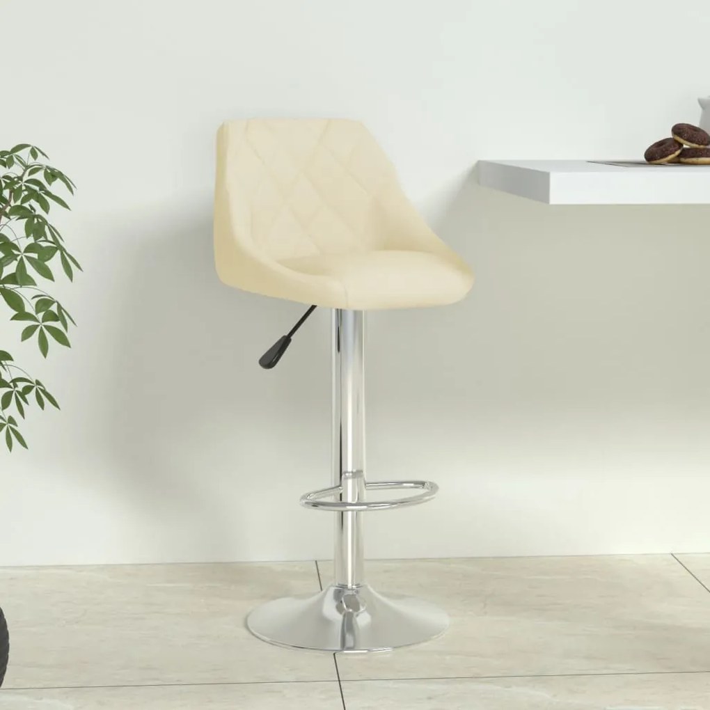 vidaXL Banco de bar couro artificial cor creme