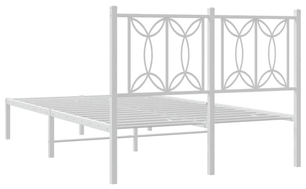 Estrutura de cama com cabeceira 120x200 cm metal branco