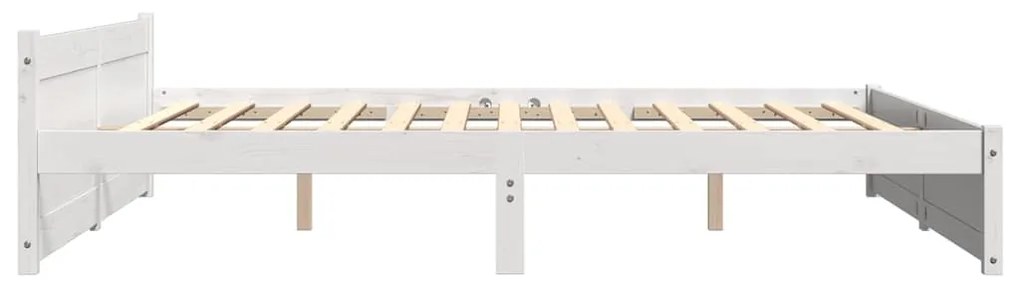 Estrutura de cama 200x200 cm madeira maciça branco