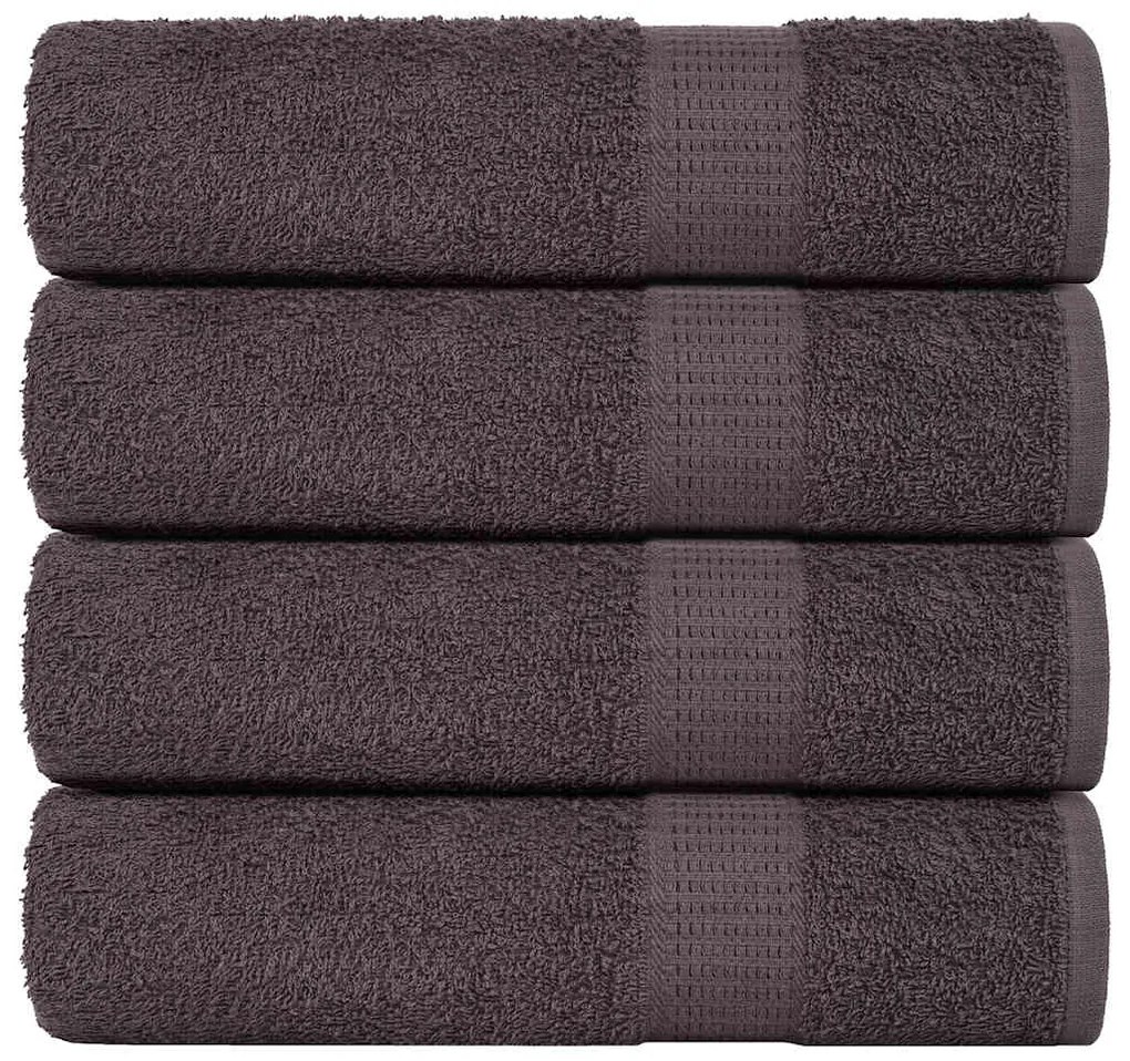 vidaXL Toalhas de banho FROGN 4 pcs 70x140 cm 360 g/m² antracite