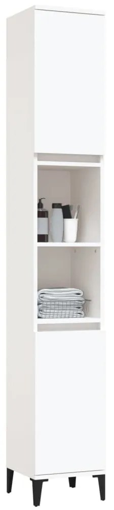 Armário casa de banho 30x30x190 cm derivados de madeira branco