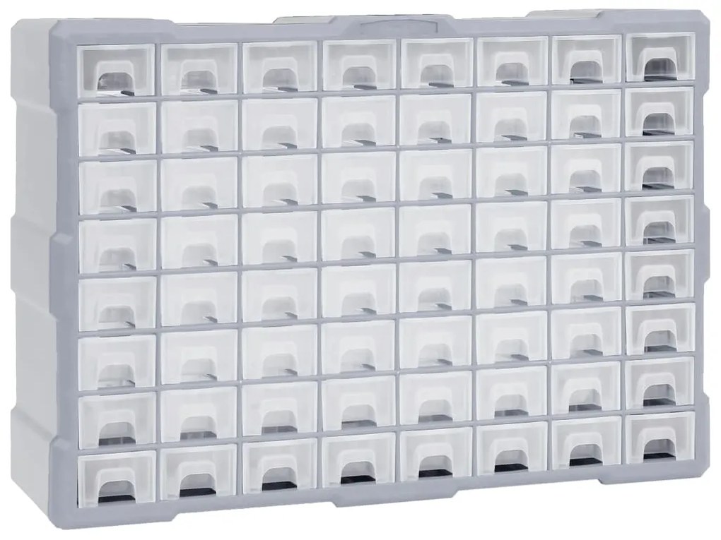 147580 vidaXL Caixa organizadora com 64 gavetas 52x16x37,5 cm