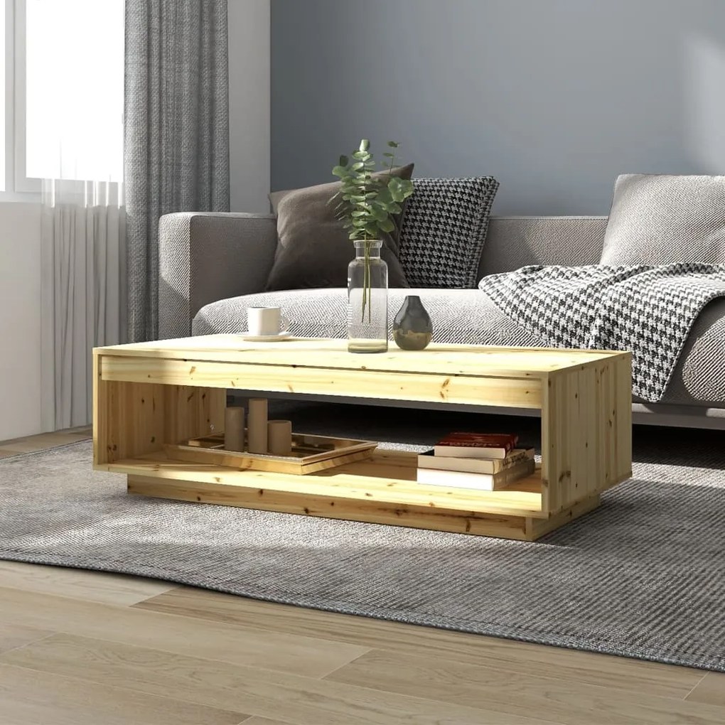 809207 vidaXL Mesa de centro 110x50x33,5 cm madeira de abeto maciça