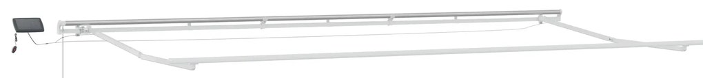 Toldo Retrátil Manual com LED Cinzento-Claro 600x300 cm, Tecido de Sub