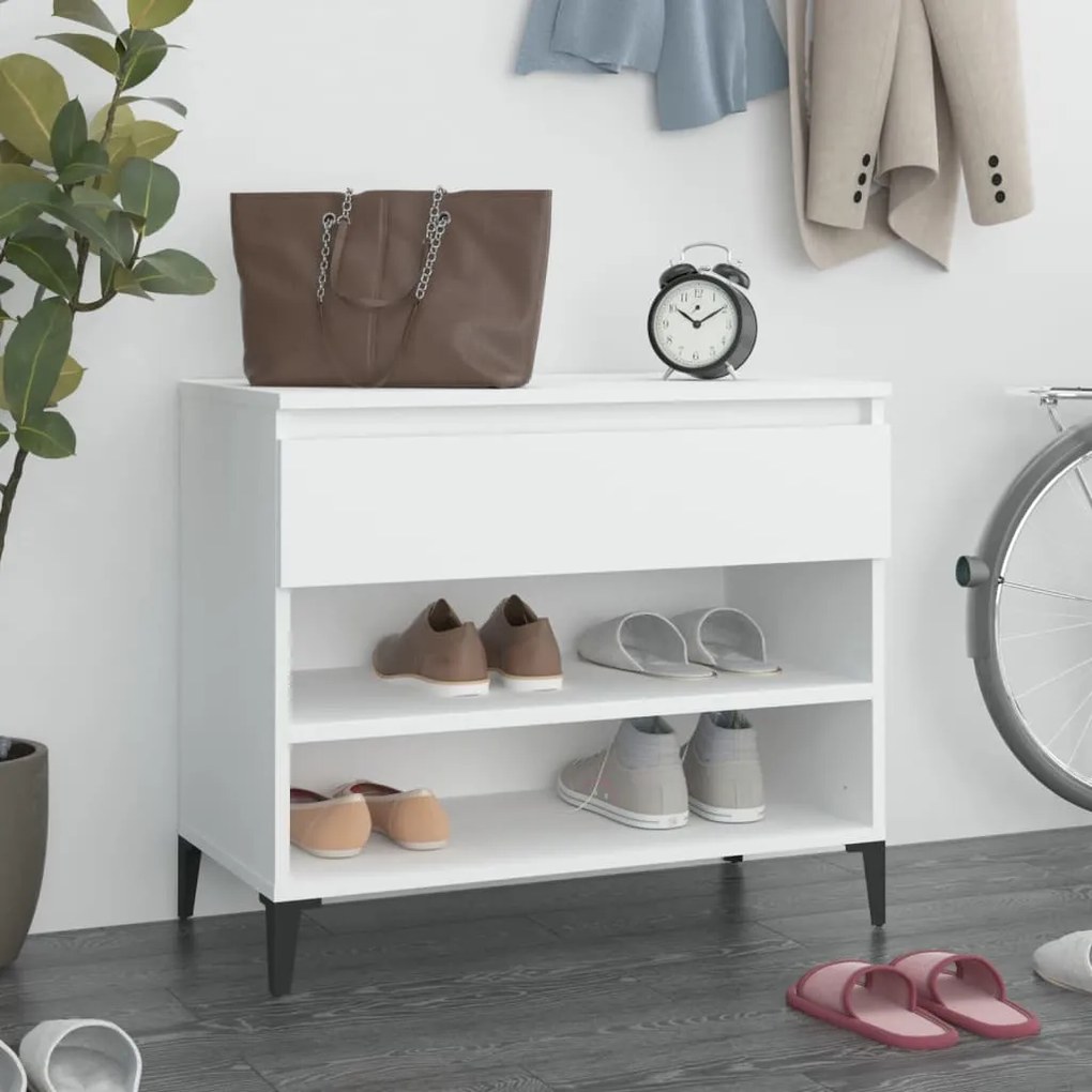 vidaXL Sapateira 70x36x60 cm derivados de madeira branco