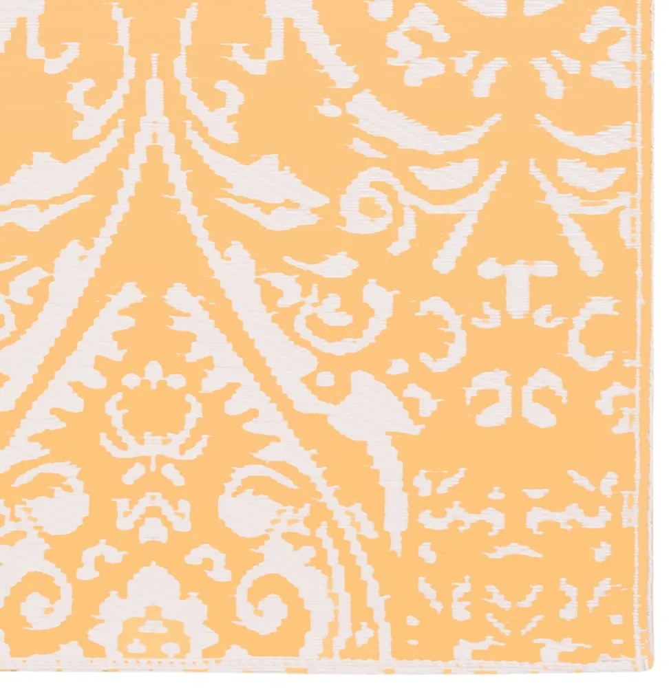 Tapete de exterior 160x230 cm ARAKIL PP laranja e branco