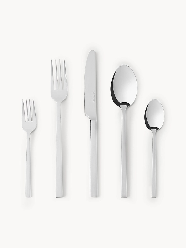 Conjunto de talheres altamente polidos Shine, vários tamanhos