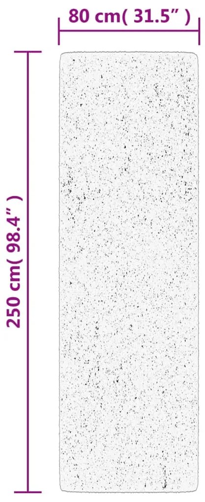 Tapete shaggy de pelo alto PAMPLONA 80x250 cm cinzento