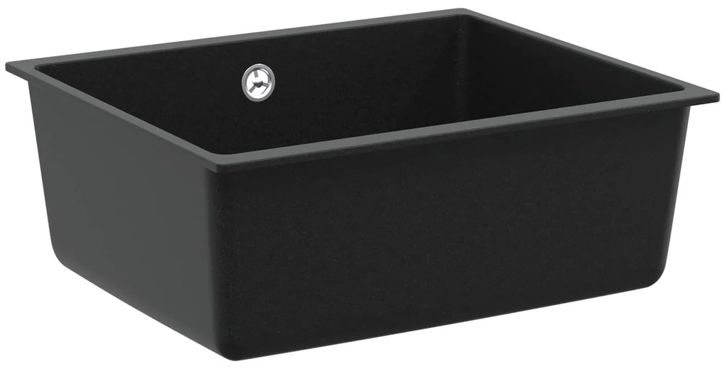 vidaXL Pia Preto 530 x 460 mm 80% Quartzo e 20% Resina