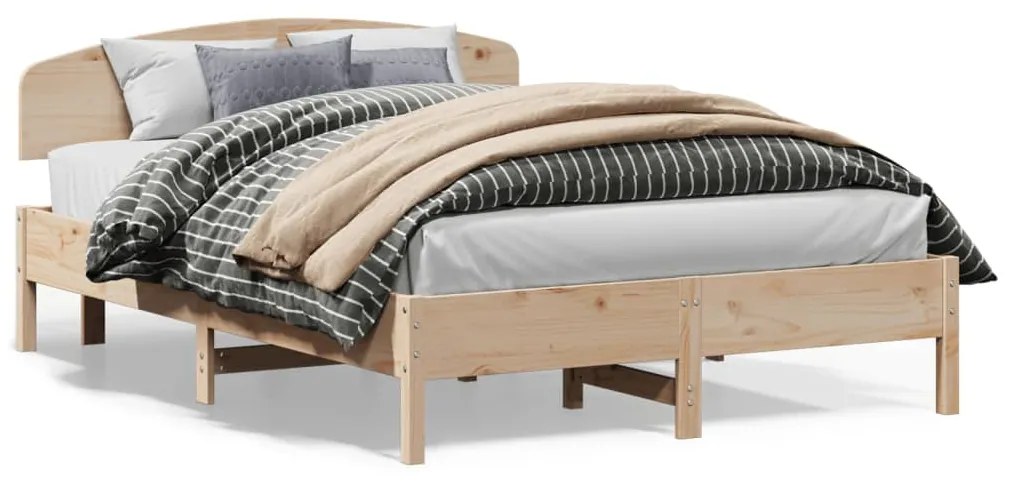 vidaXL Cama sem colchão 160x200 cm madeira de pinho maciça