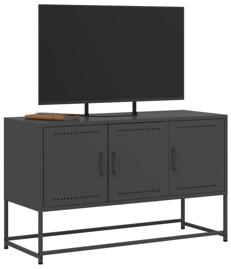 Móvel de TV 100,5x39x60,5 cm aço preto