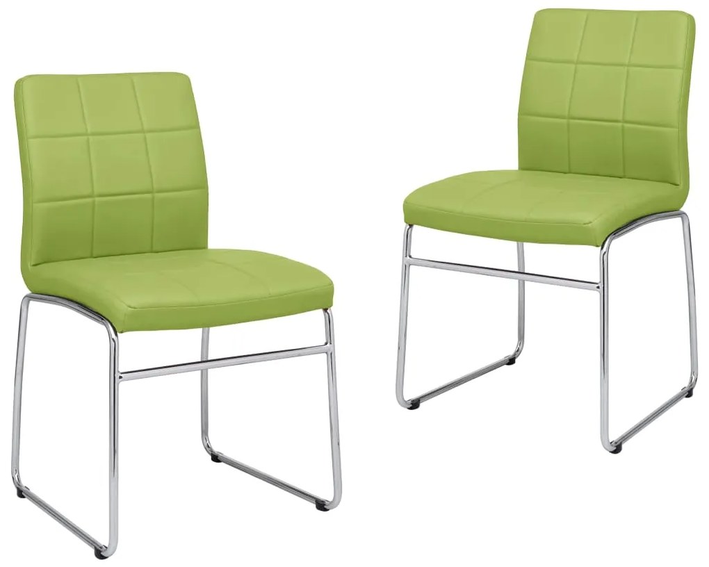 vidaXL Cadeiras de jantar 2 pcs couro artificial verde