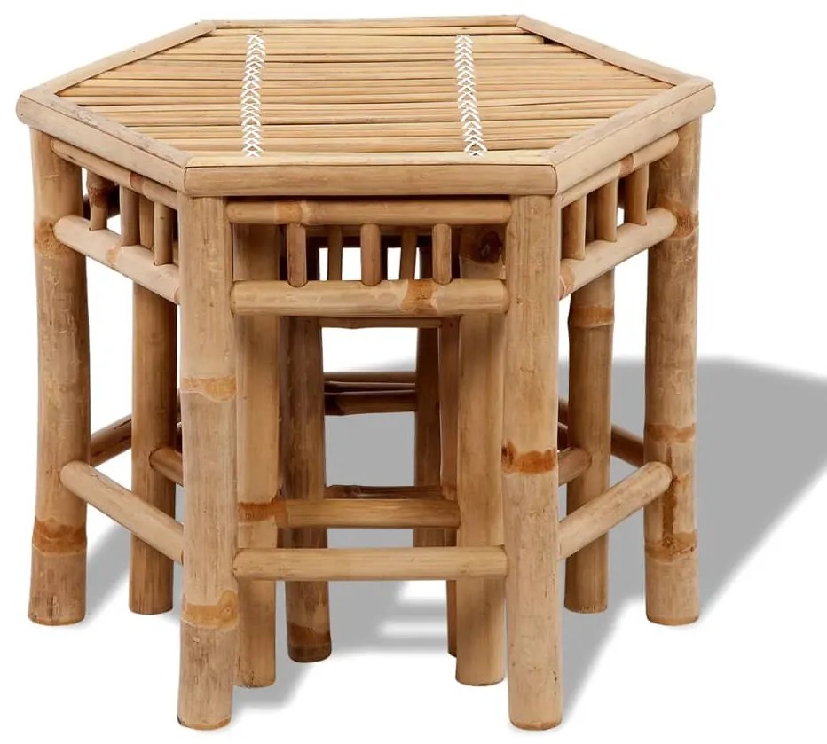 Bancos de jardim 3 pcs bambu