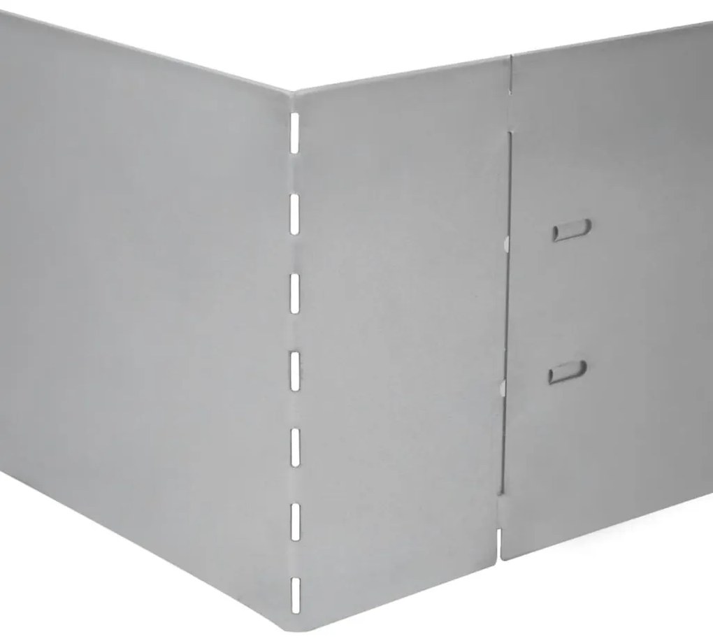 Conjunto 20 painéis vedação relvado 100 x 14 cm aço galvanizado