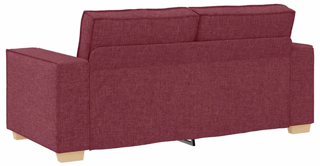 Sofá de 2 lugares, cor vinho, 140 cm, tecido