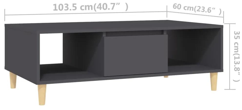 Mesa de centro 103,5x60x35 cm contraplacado cinzento