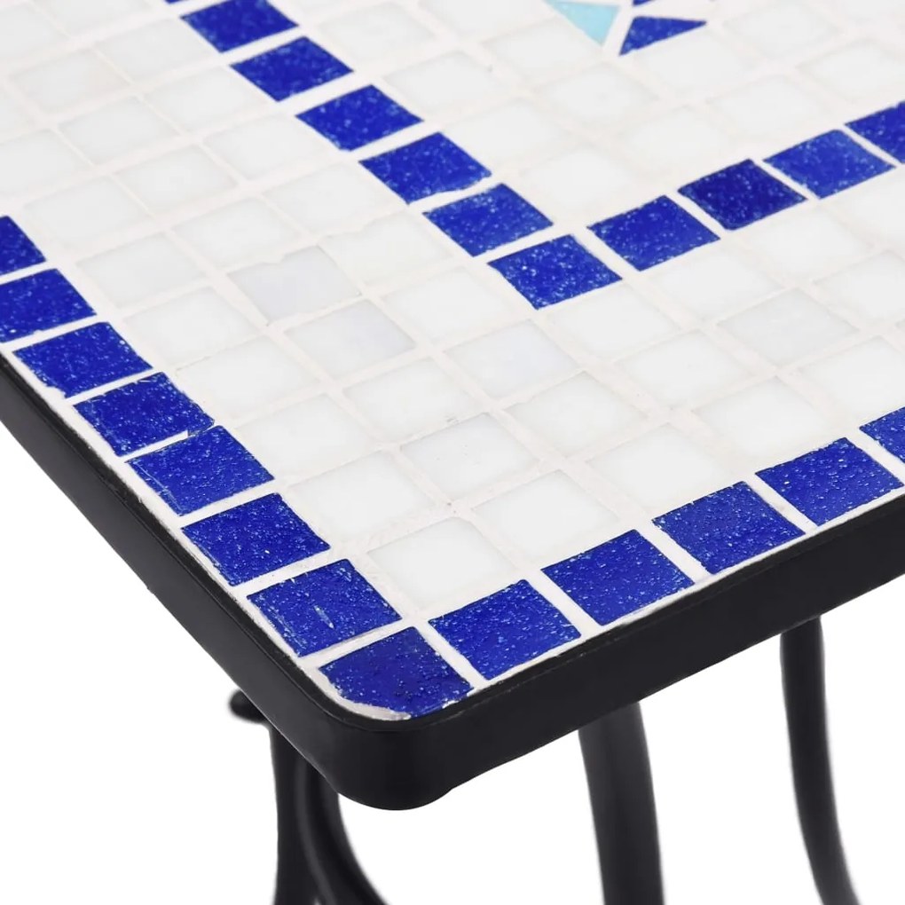 3 pcs conjunto bistro em mosaico azulejos cerâmica azul/branco