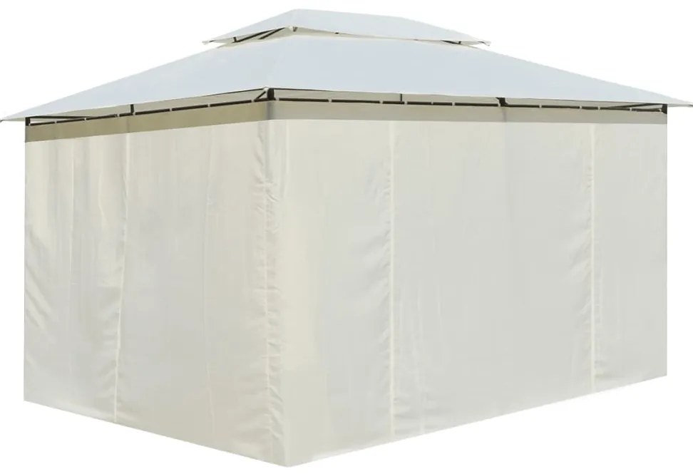 Tenda de jardim com cortinas 4x3 m branco