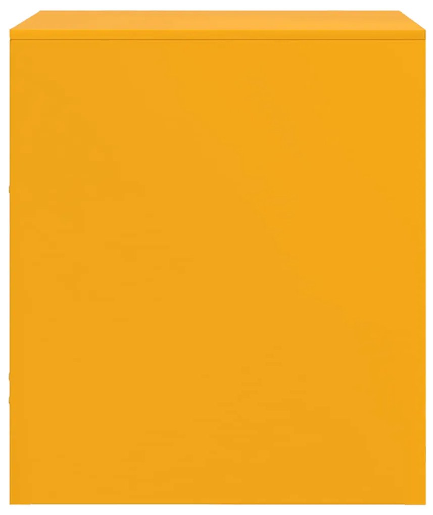 Mesa de cabeceira 34,5x39x44 cm aço amarelo mostarda