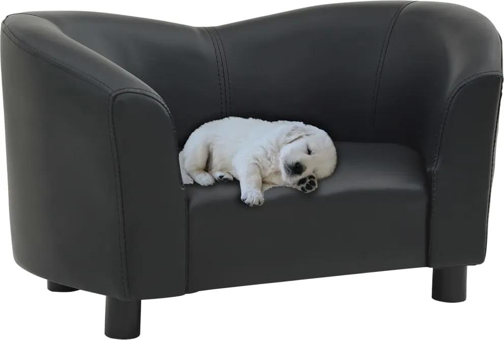 Sofá para cães 67x41x39 cm couro artificial preto
