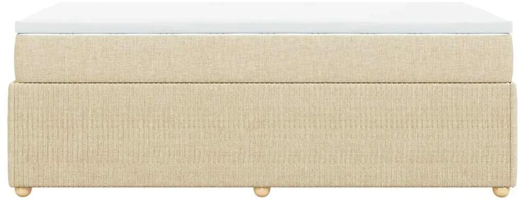 Cama com molas/colchão 90x200 cm tecido cor crème