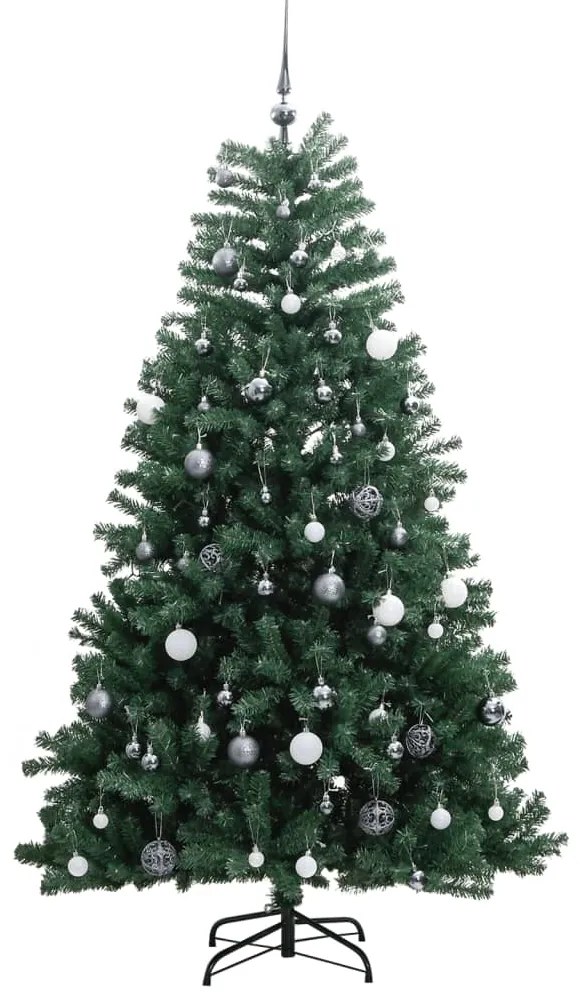 Árvore Natal artificial articulada c/ 300 luzes LED+bolas 180cm