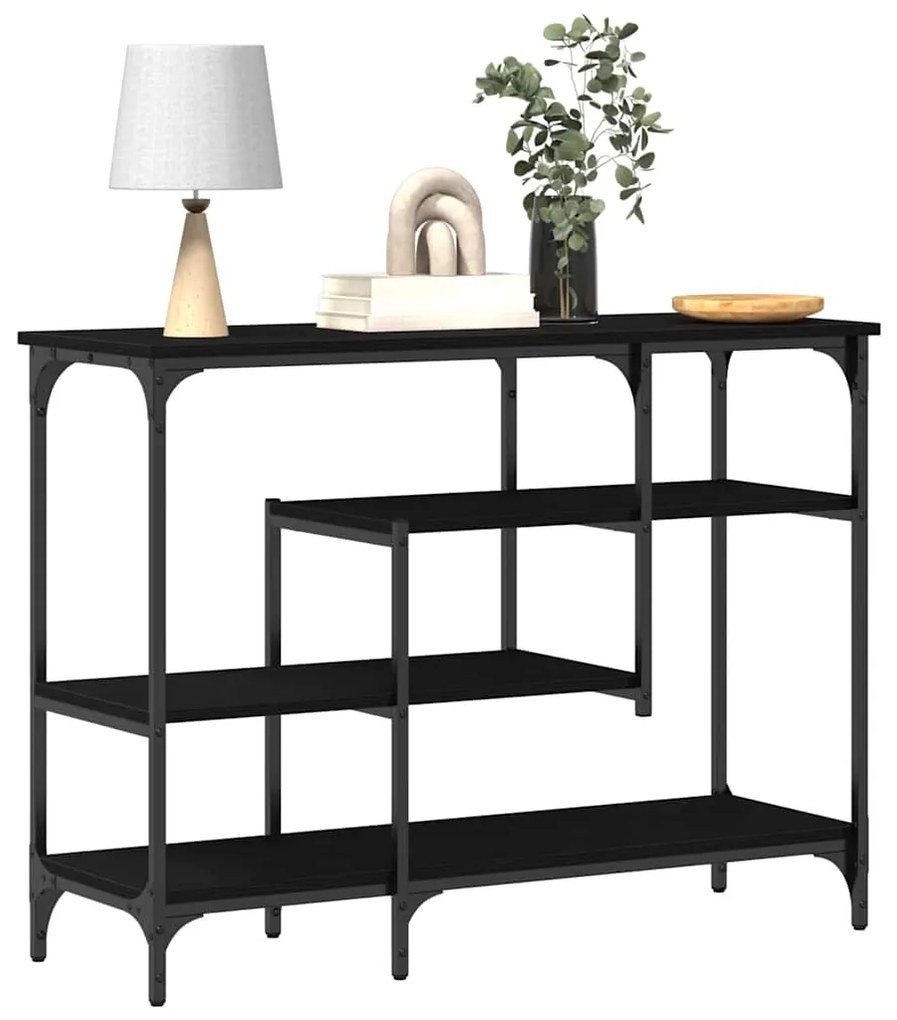 Mesa de Consola vidaXL Preto Carvalho 100x35x75 cm Madeira Engenharia