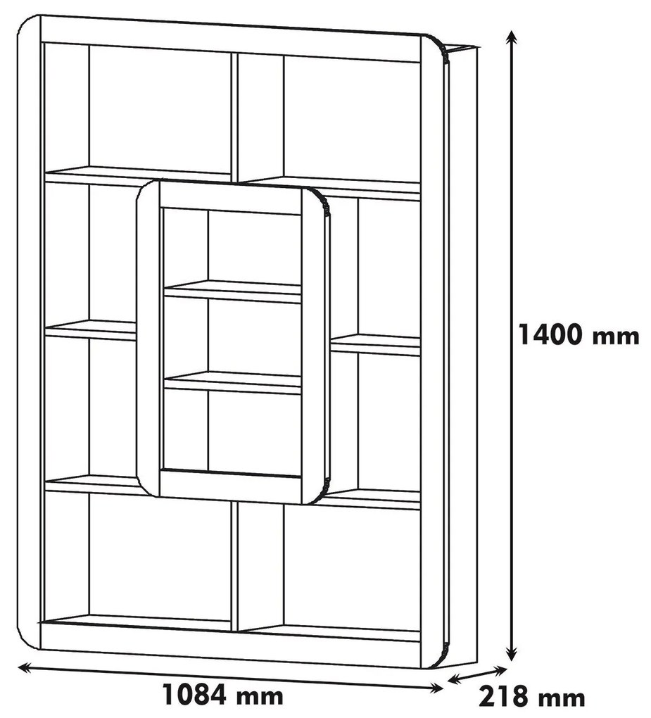 Estante Orkide – Nogueira Amarela – 108,4x140x21,8 cm