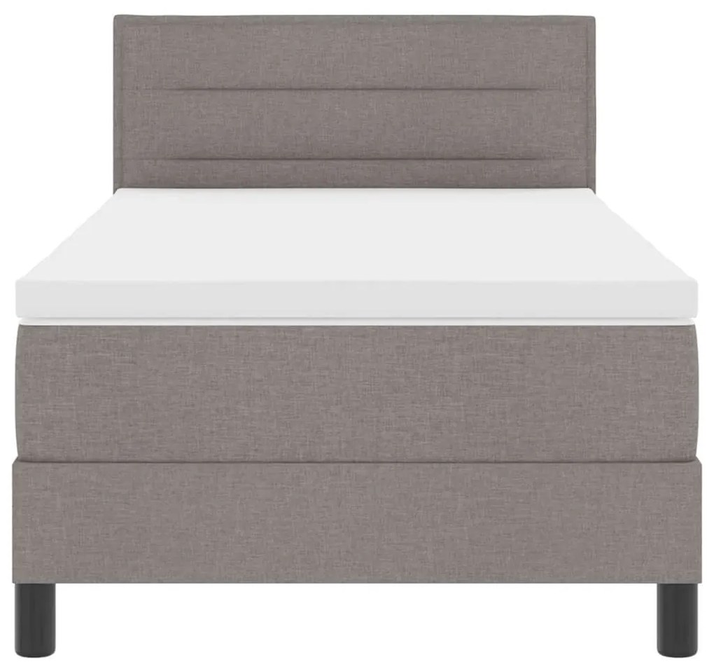 Camas Box Spring com Colchão Taupe 80x200 cm em Tecido