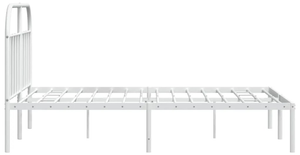 Estrutura de cama com cabeceira 160x200 cm metal branco