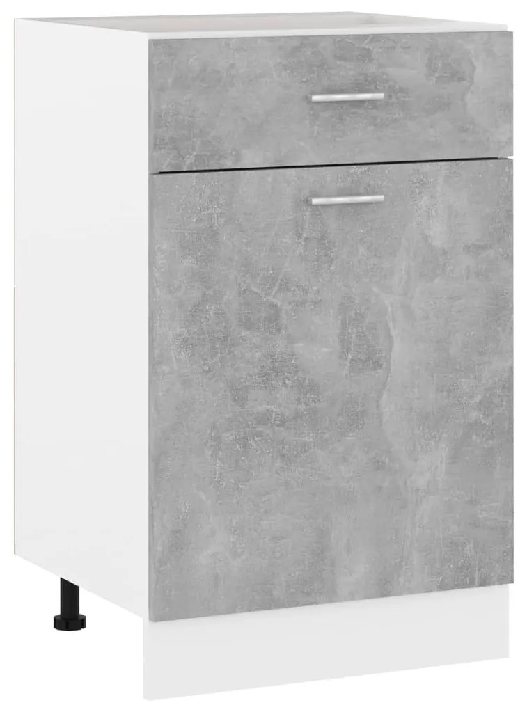 801224 vidaXL Armário inferior c/ gavetas 50x46x81,5cm contraplacado cinzento