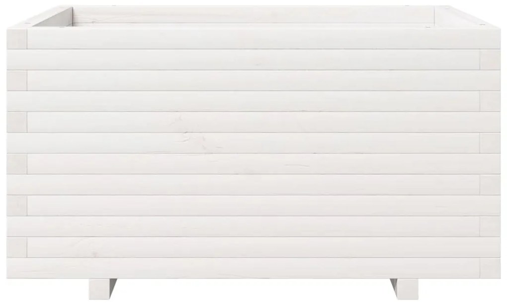 Vaso/floreira de jardim 90x60x49,5 cm pinho maciço branco