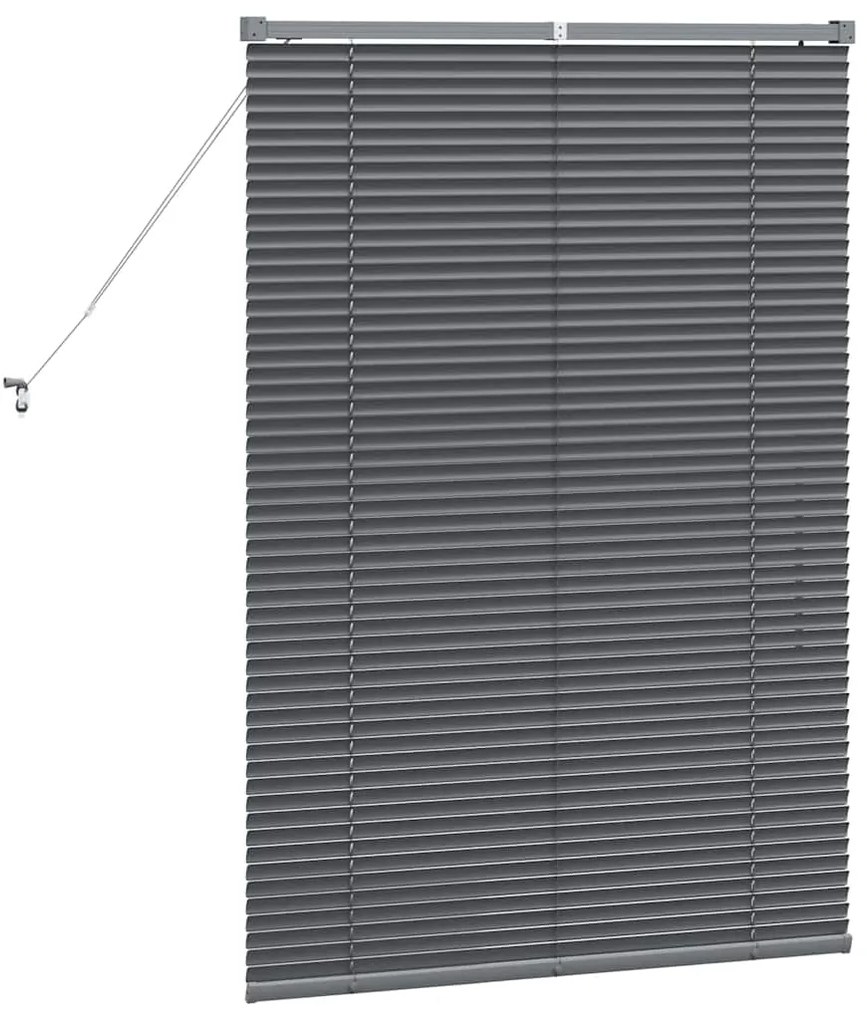 Persiana de Janela Cinzento-escuro 80 x 130 cm Alumínio