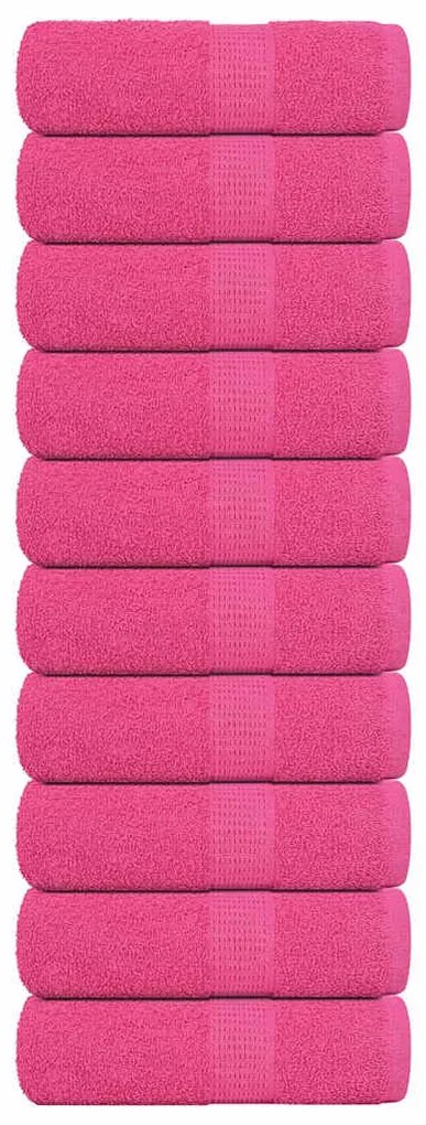 Toalhas de mãos 10 pcs 30x30 cm 360 g/m2 100% algodão rosa