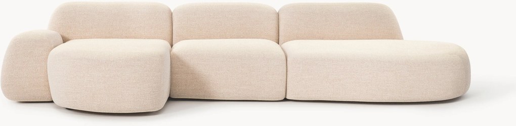 Sofá de canto modular em bouclé Wolke (4 lugares)