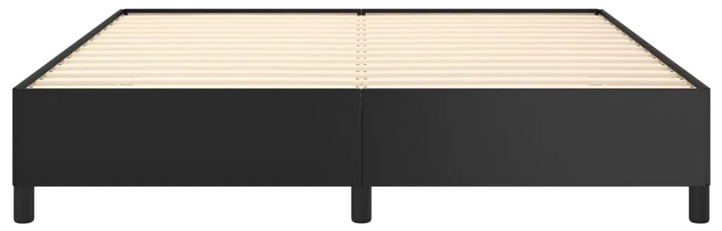 Estrutura de cama 160x200 cm couro artificial preto