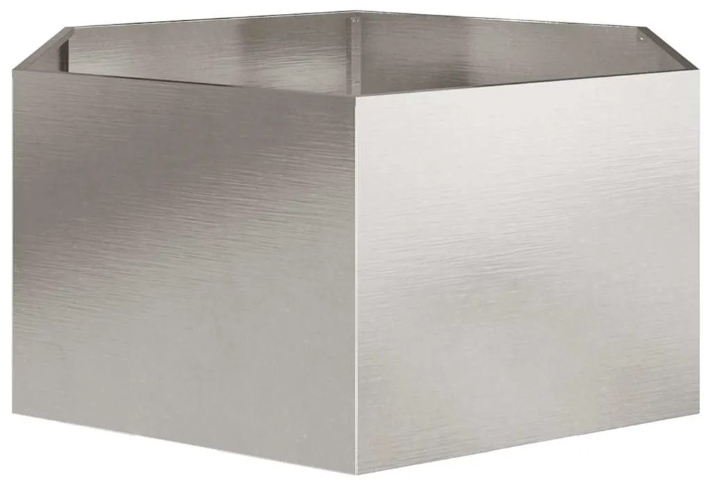 Vaso/floreira de jardim hexagonal 104x90x45 cm aço inoxidável
