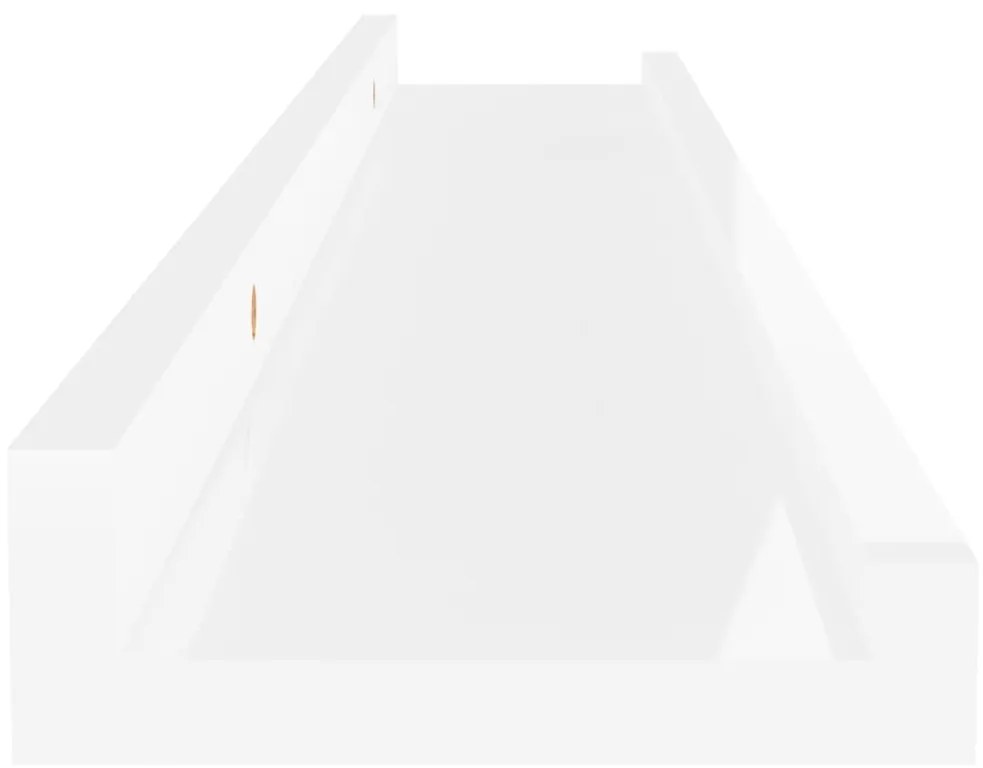Prateleiras de parede 2 pcs 60x9x3 cm branco brilhante