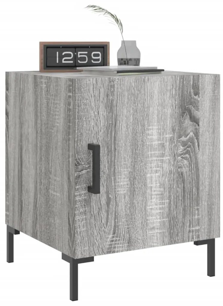 Mesa cabeceira 40x40x50 cm derivados de madeira cinzento sonoma