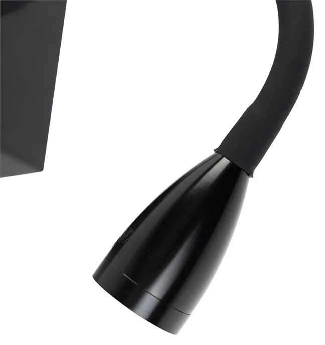 Candeeiro de parede moderno flexível preto LED - Flex Moderno