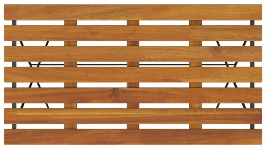 Mesa de bistrô dobrável 100x54x71 cm acácia maciça e aço