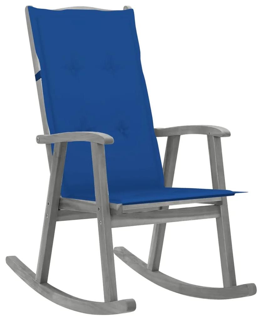 3064219 vidaXL Cadeira de baloiço com almofadões acácia maciça cinzento