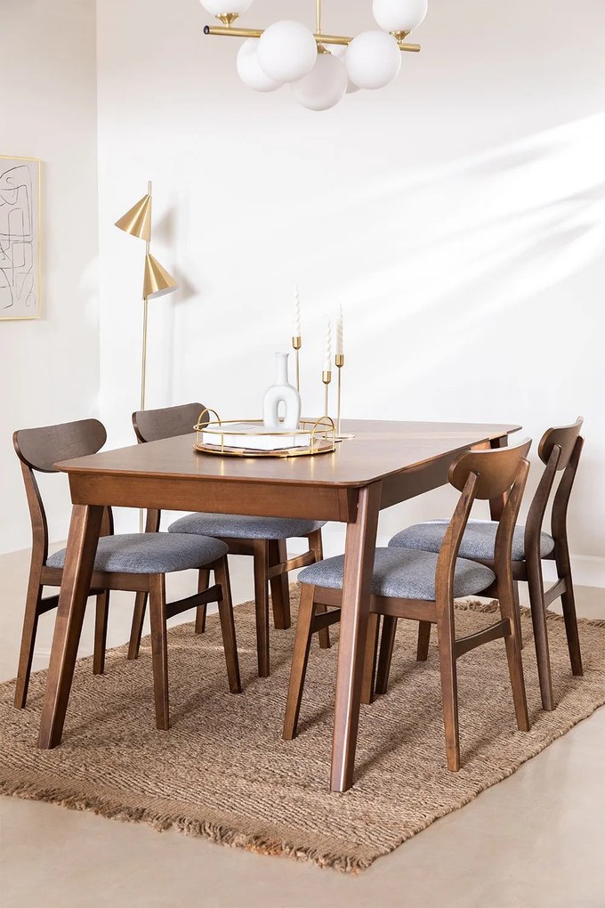 Conjunto de 2 Cadeiras Klod - Madeira Escura - Design Nórdico