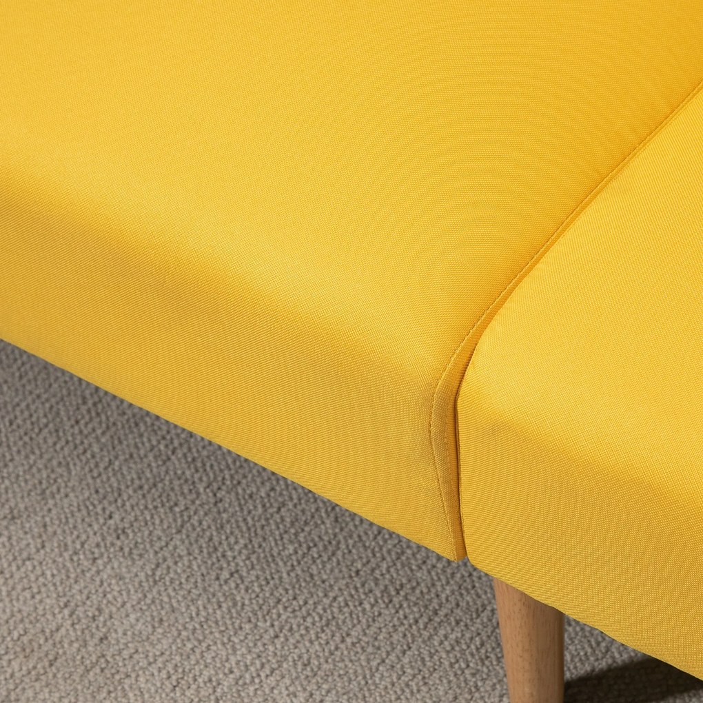 HOMCOM Sofá Cama de 2 Lugares com Encosto Ajustável em 3 Posições Apoio para os Braços Desmontável e Pés de Madeira Sofá Duplo Moderno para