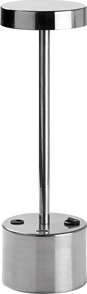 Candeeiro de Mesa Keyf – Cromado – Diâmetro 9 cm, Altura 28 cm